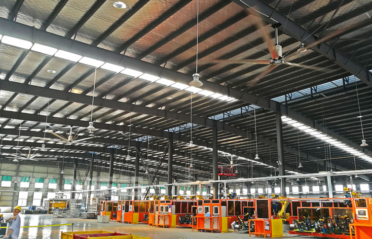 汽配廠半開放車間工業大風扇降溫